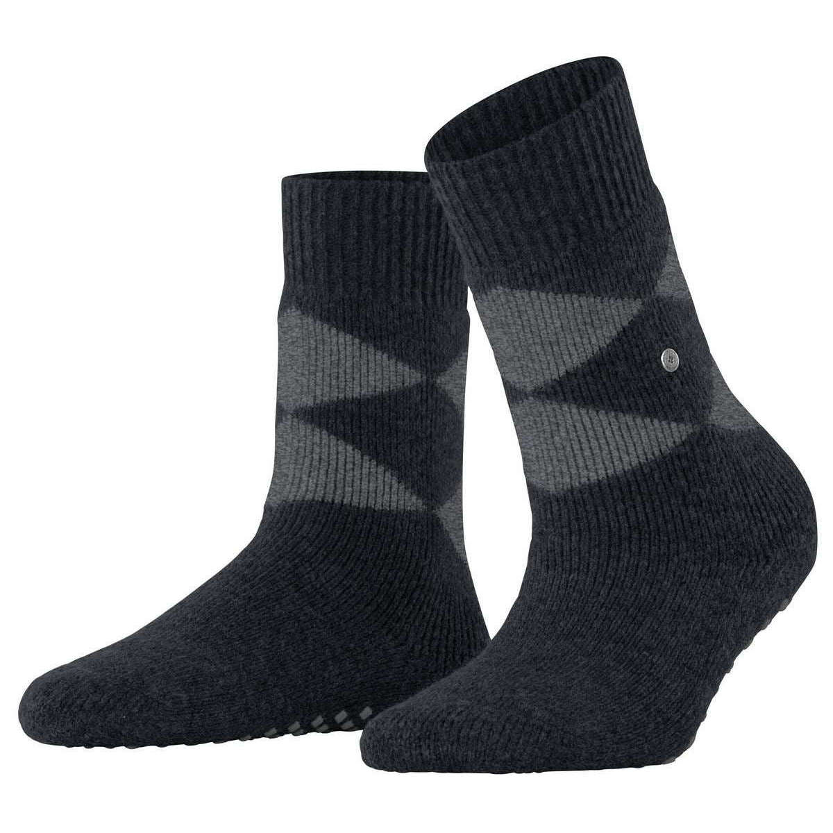 Burlington Cosy Argyle Socks - Black