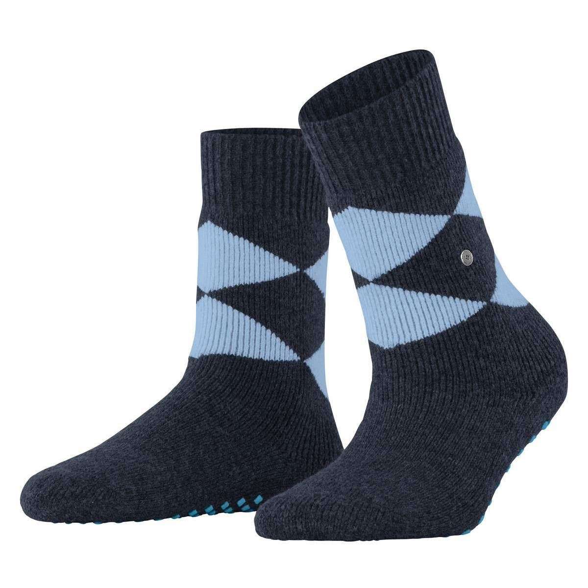 Burlington Cosy Argyle Socks - Midnight Blue