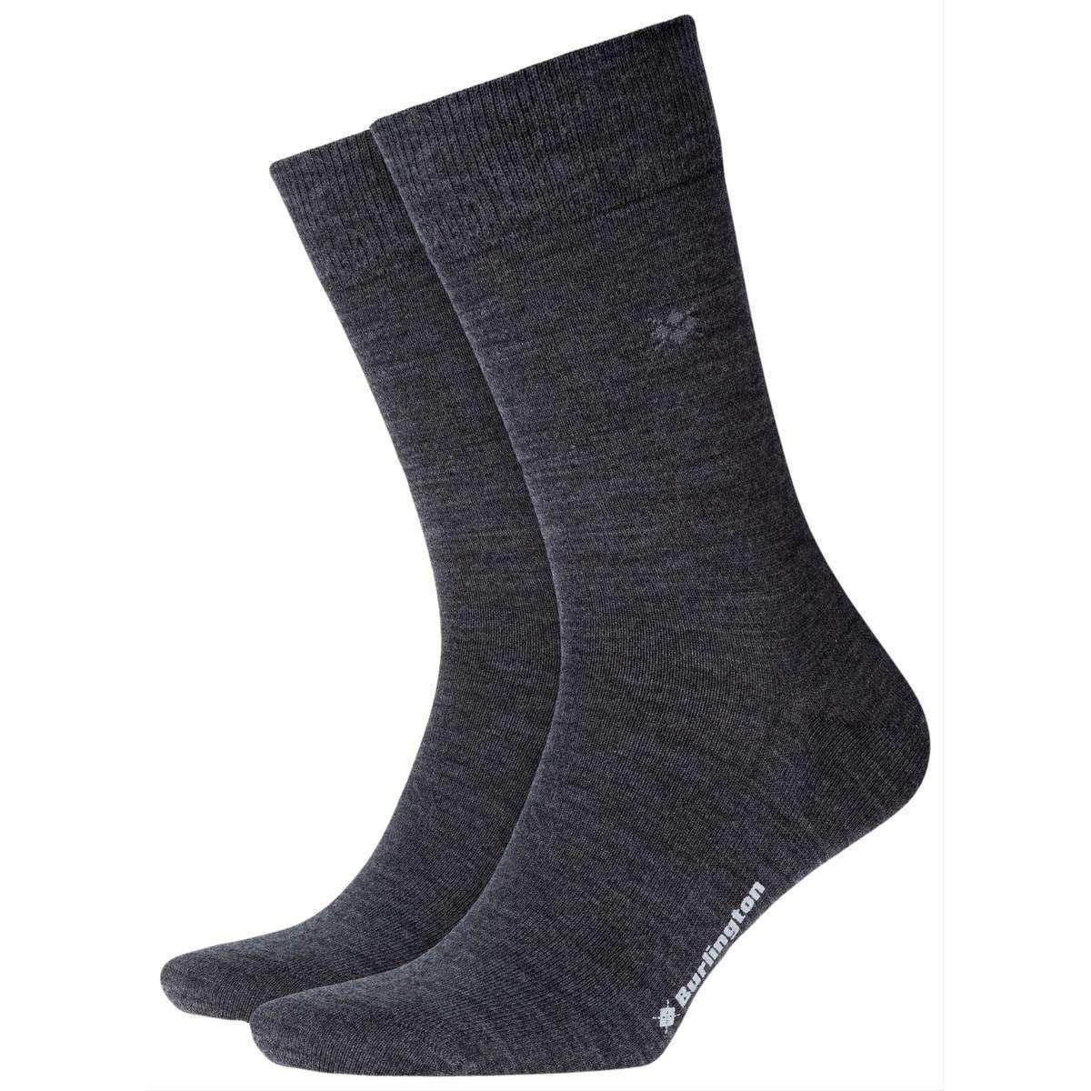 Burlington Leeds Socks - Asphalt Grey Melange