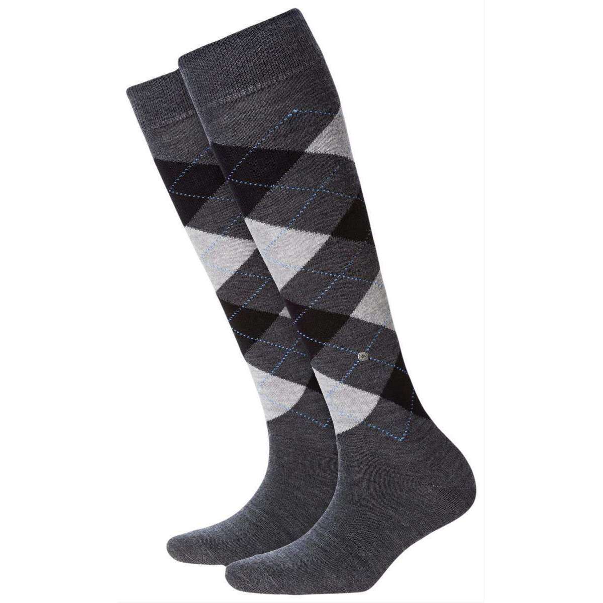 Burlington Marylebone Knee High Socks - Anthracite/Black