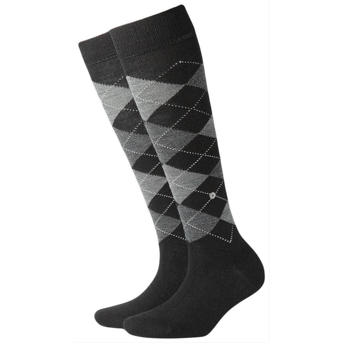 Burlington Marylebone Knee High Socks - Black/Grey