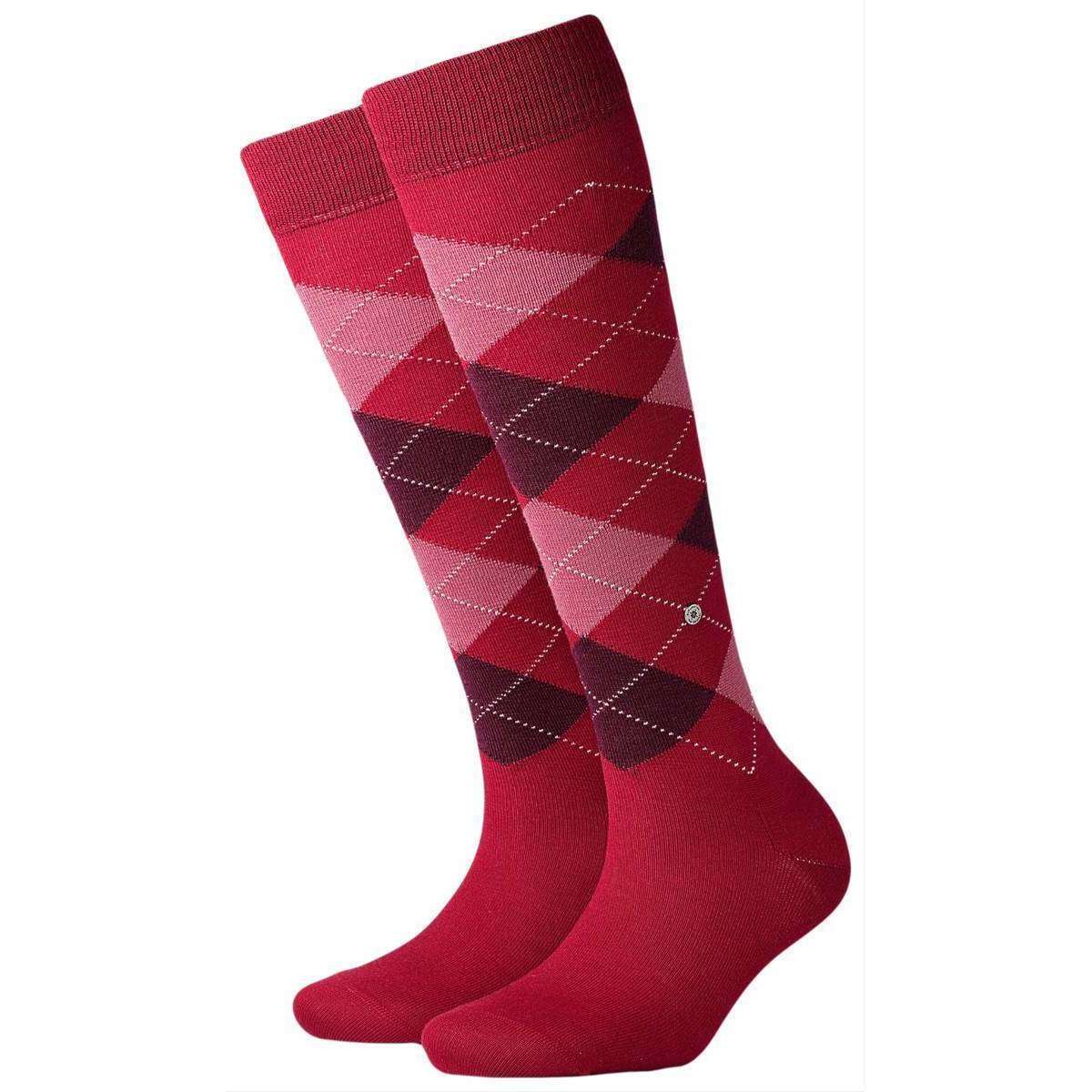 Burlington Marylebone Knee High Socks - Cranberry Red/Pink