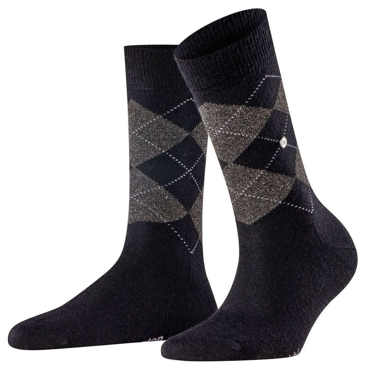 Burlington Marylebone Lurex Socks - Black