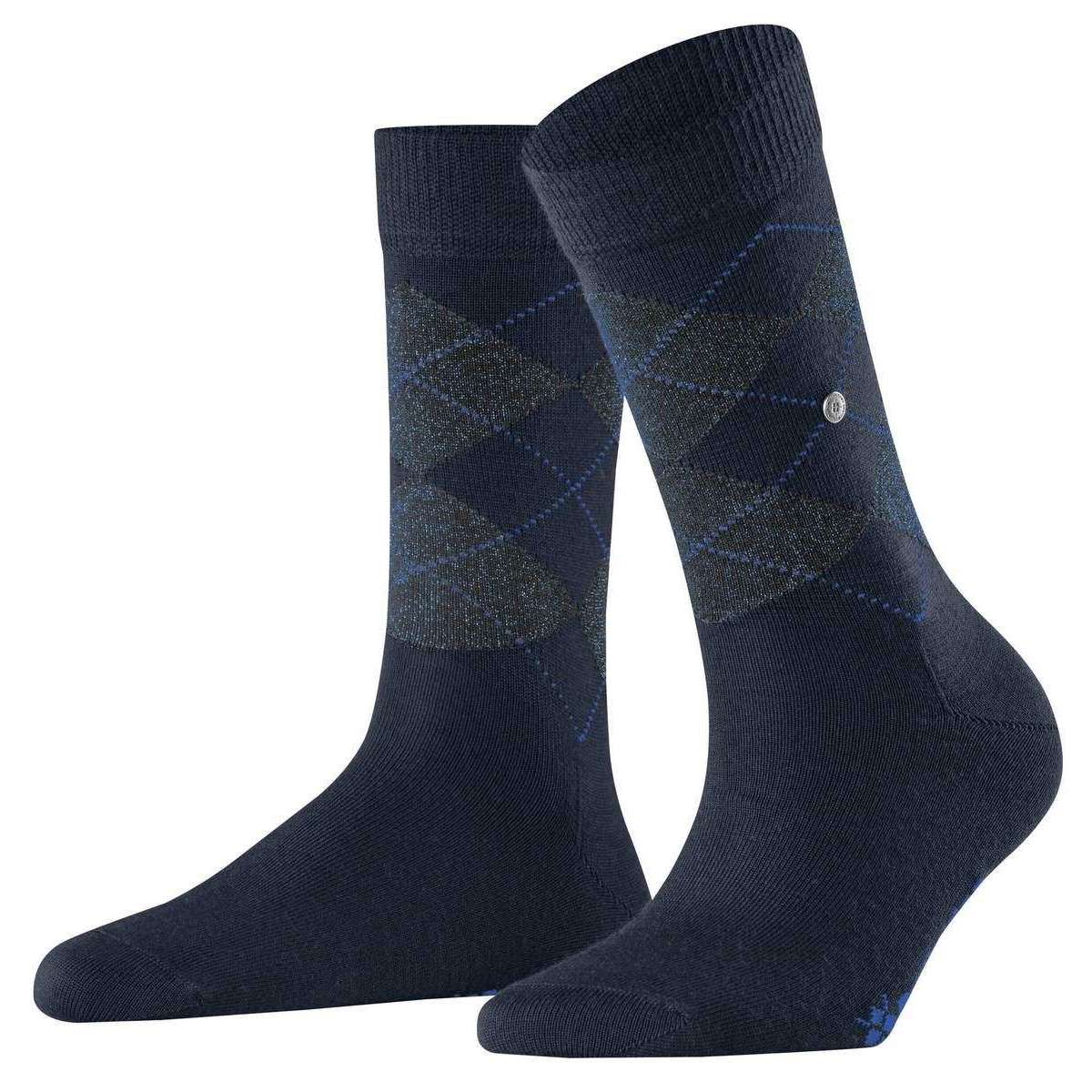 Burlington Marylebone Lurex Socks - Dark Night Navy