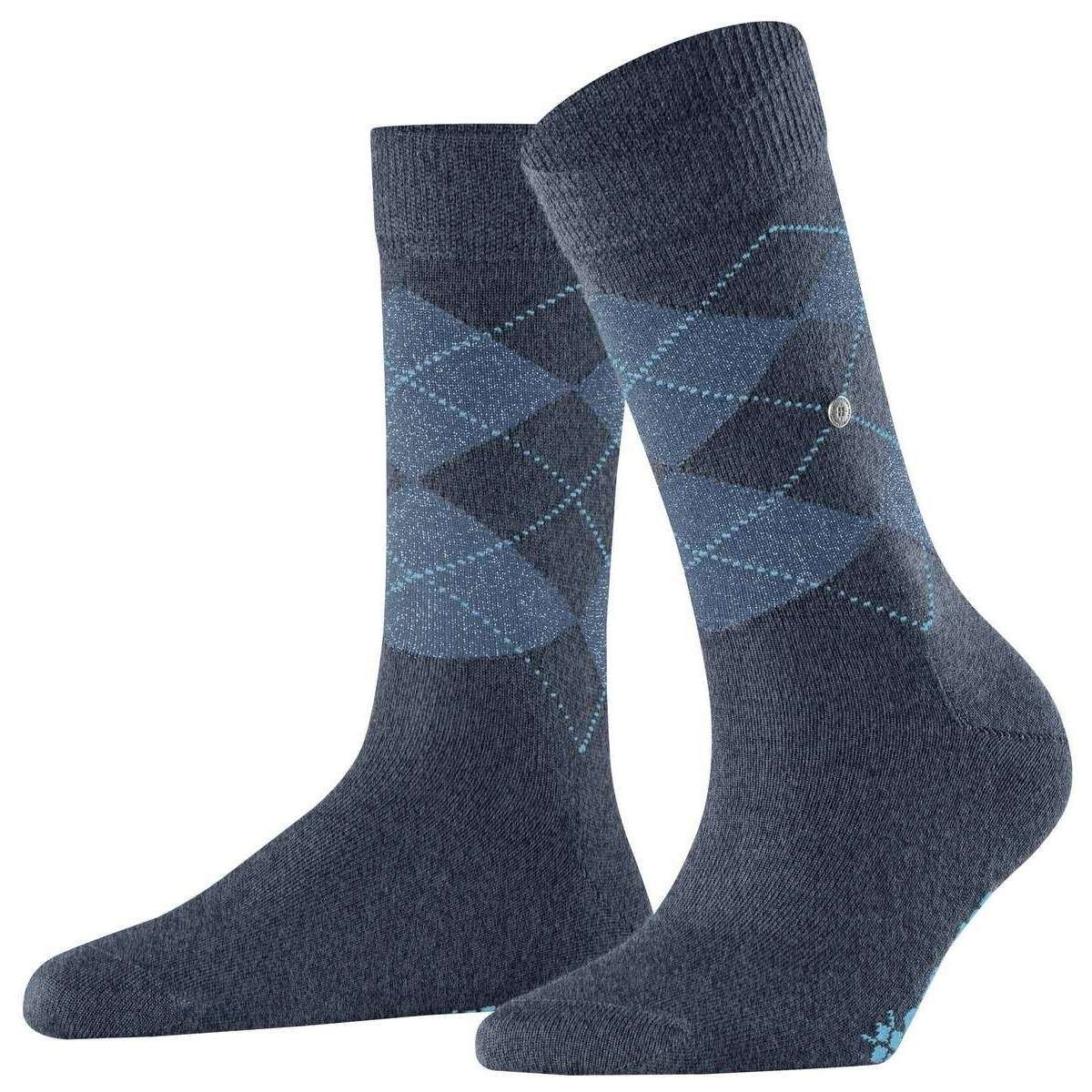 Burlington Marylebone Lurex Socks - Jeans Blue