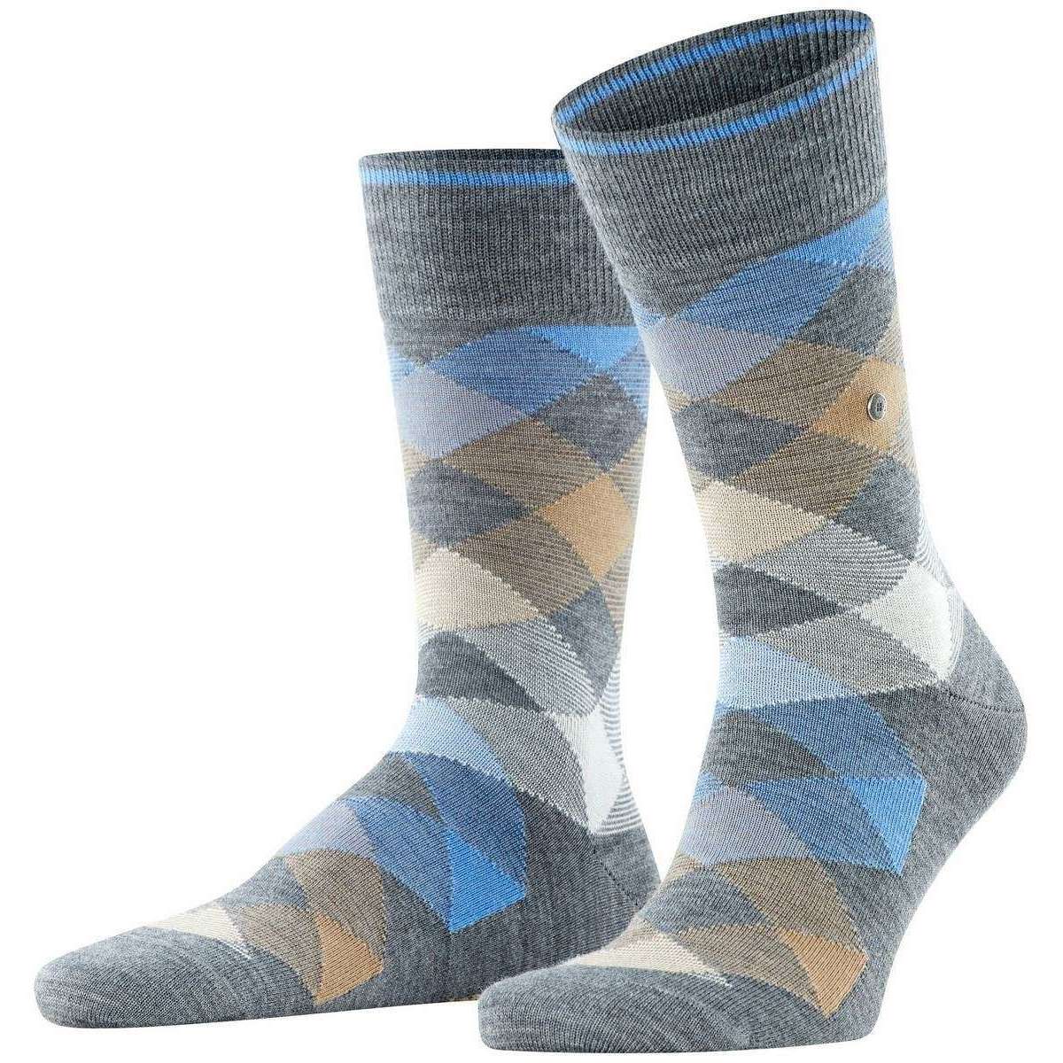 Burlington Newcastle Socks - Dark Grey/Blue