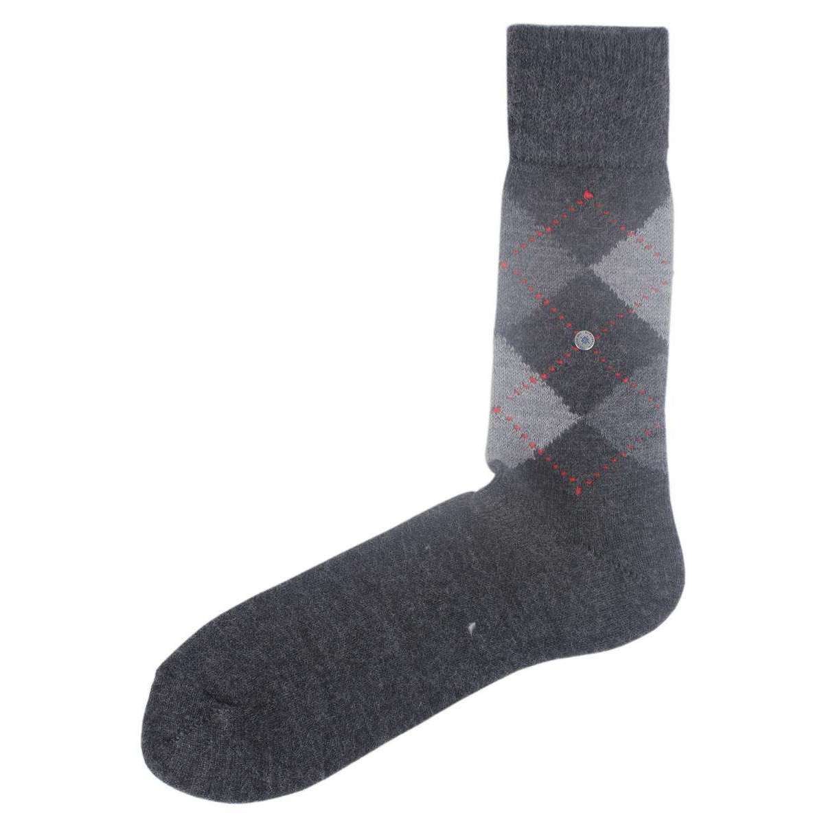 Burlington Preston Argyle Socks - Dark Grey/Light Grey