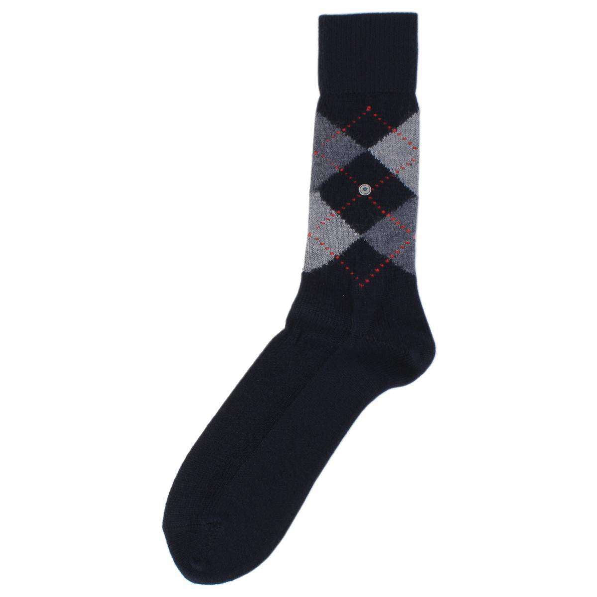 Burlington Preston Argyle Socks - Navy/Blue/Grey