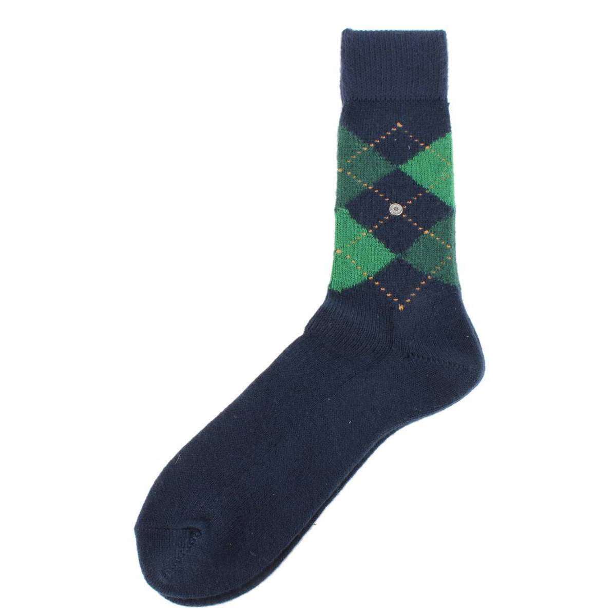 Burlington Preston Argyle Socks - Navy/Green/Dark Green