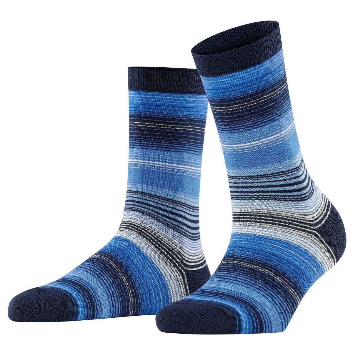Burlington Stripe Socks - Marine Blue