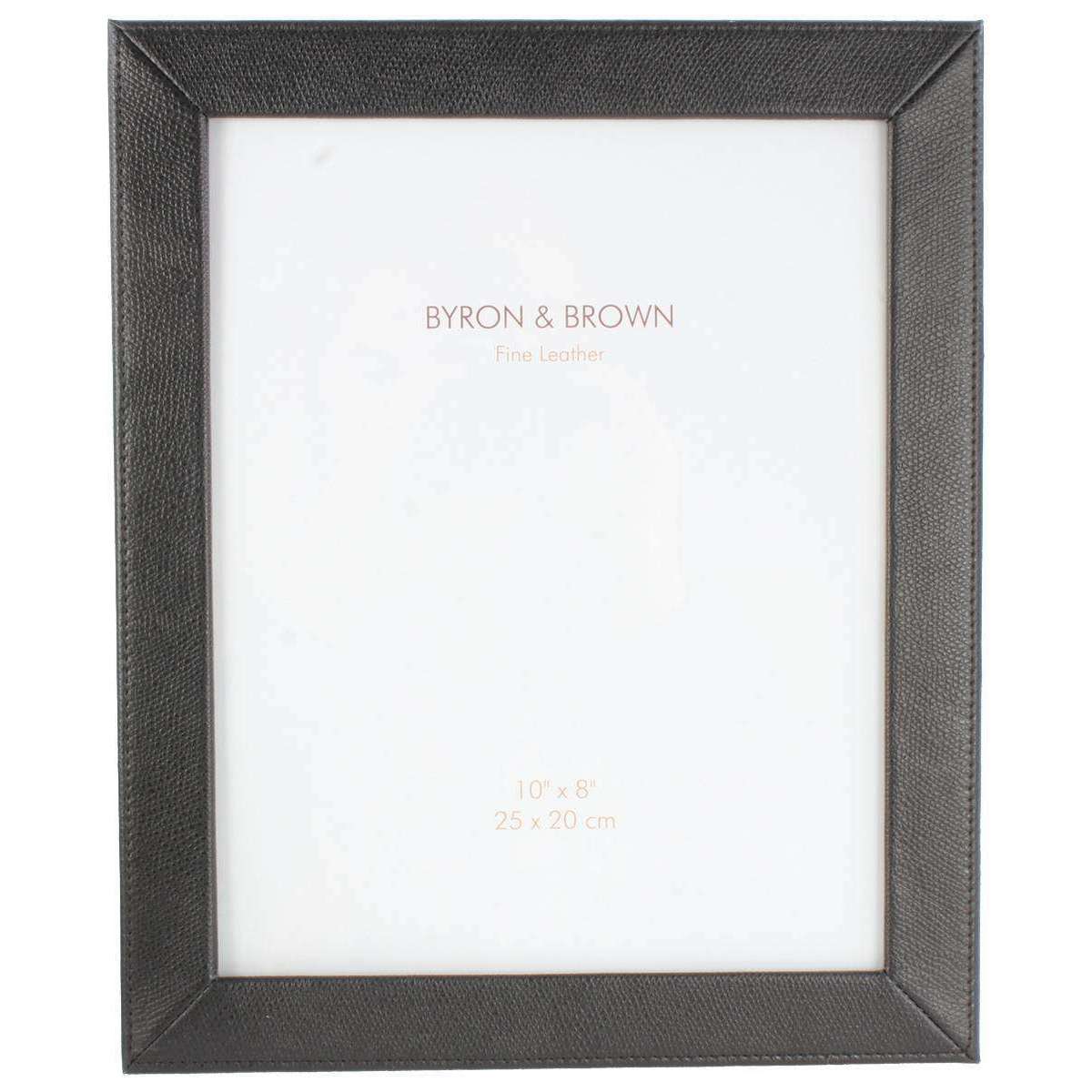 Byron and Brown Florence Slim Classic Leather Photo Frame 10x8 - Black