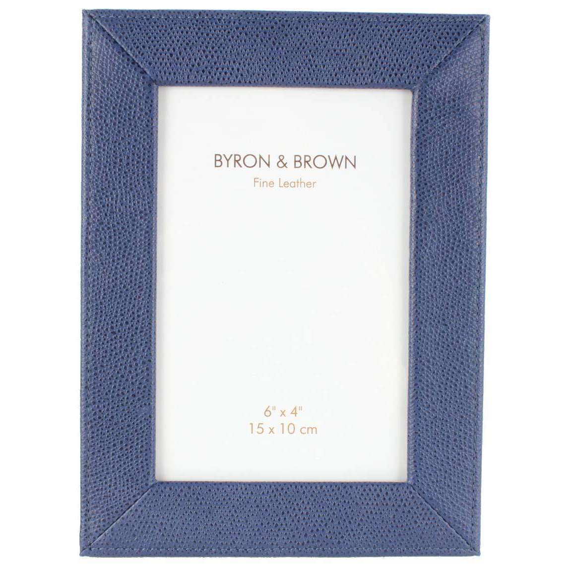 Byron and Brown Florence Slim Classic Leather Photo Frame 6x4 - Blue