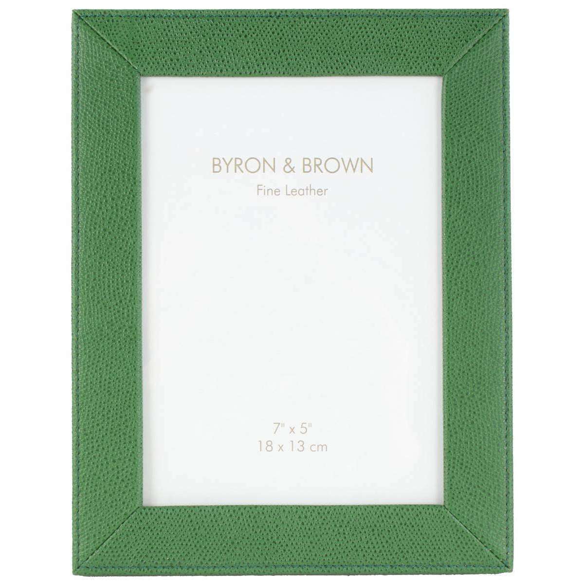 Byron and Brown Florence Slim Classic Leather Photo Frame 7x5 - Green