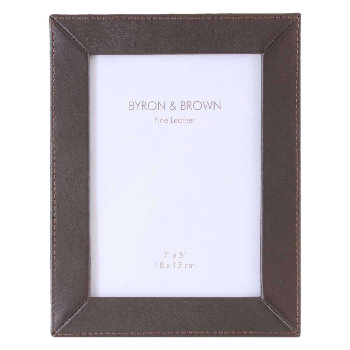 Byron and Brown Slim Classic Photo Frame 5x7 - Nappa Brown