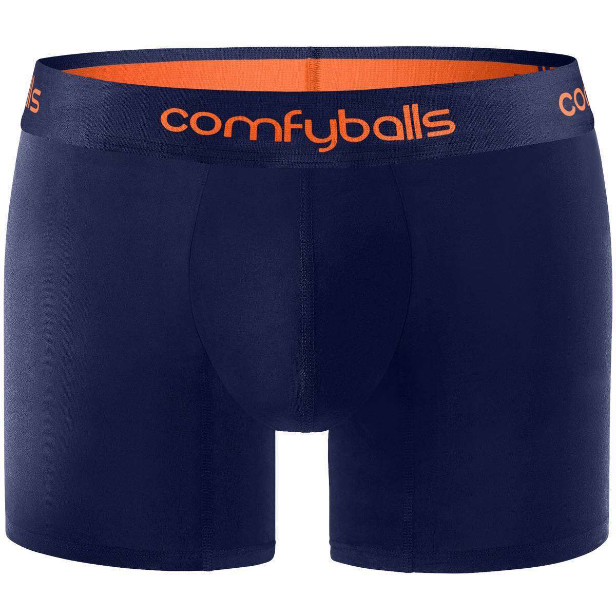 Comfyballs Long Boxers - Navy/Tangerine