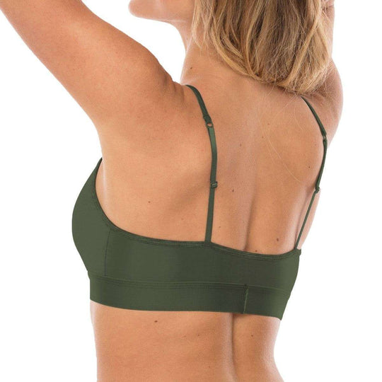 Olive Green Womens Comfyballs Wood Crop Bra Kj Beckett