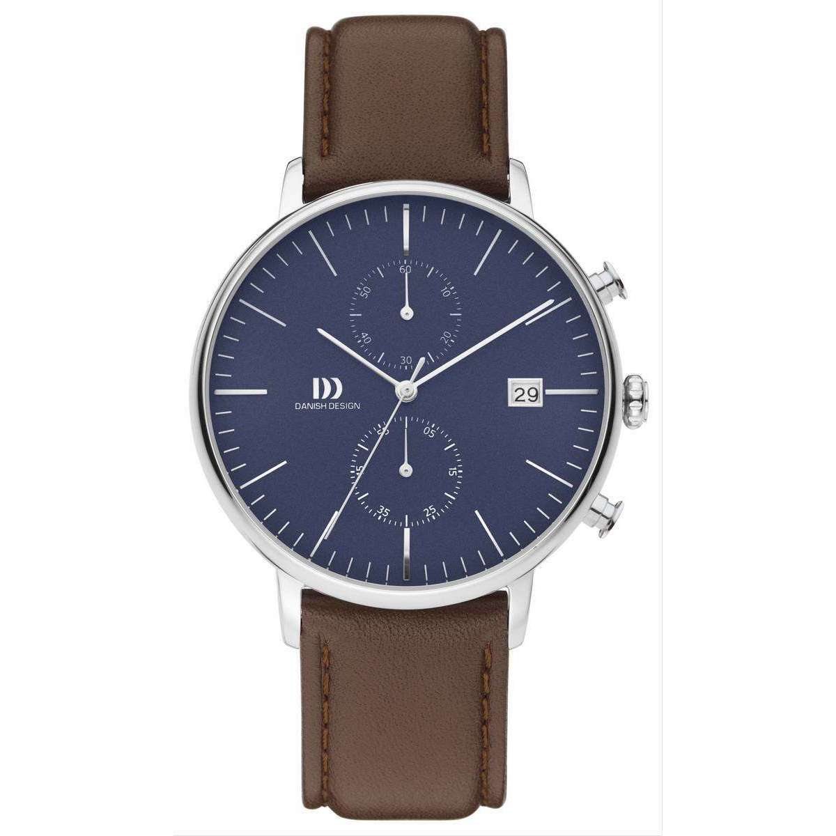 Danish Design Tidlos Koltur Chrono Watch - Brown/Blue