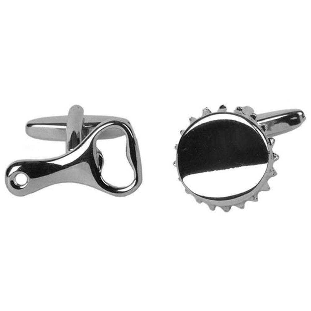 David Van Hagen Bottle Top and Opener Cufflinks - Silver