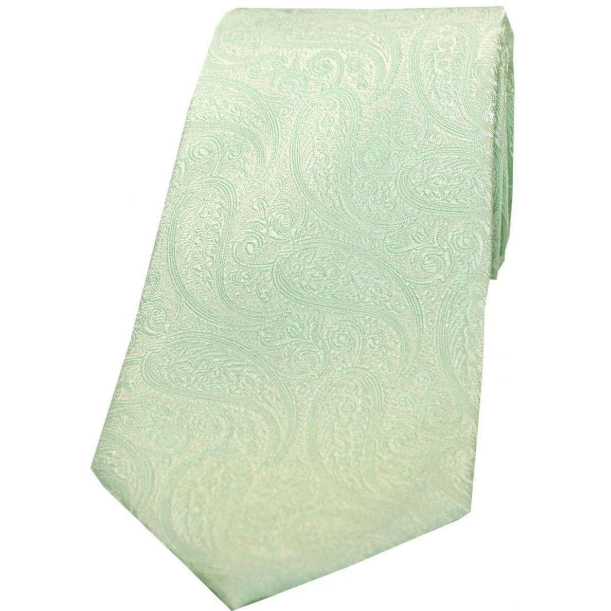 David Van Hagen Classic Paisley Silk Tie - Mint