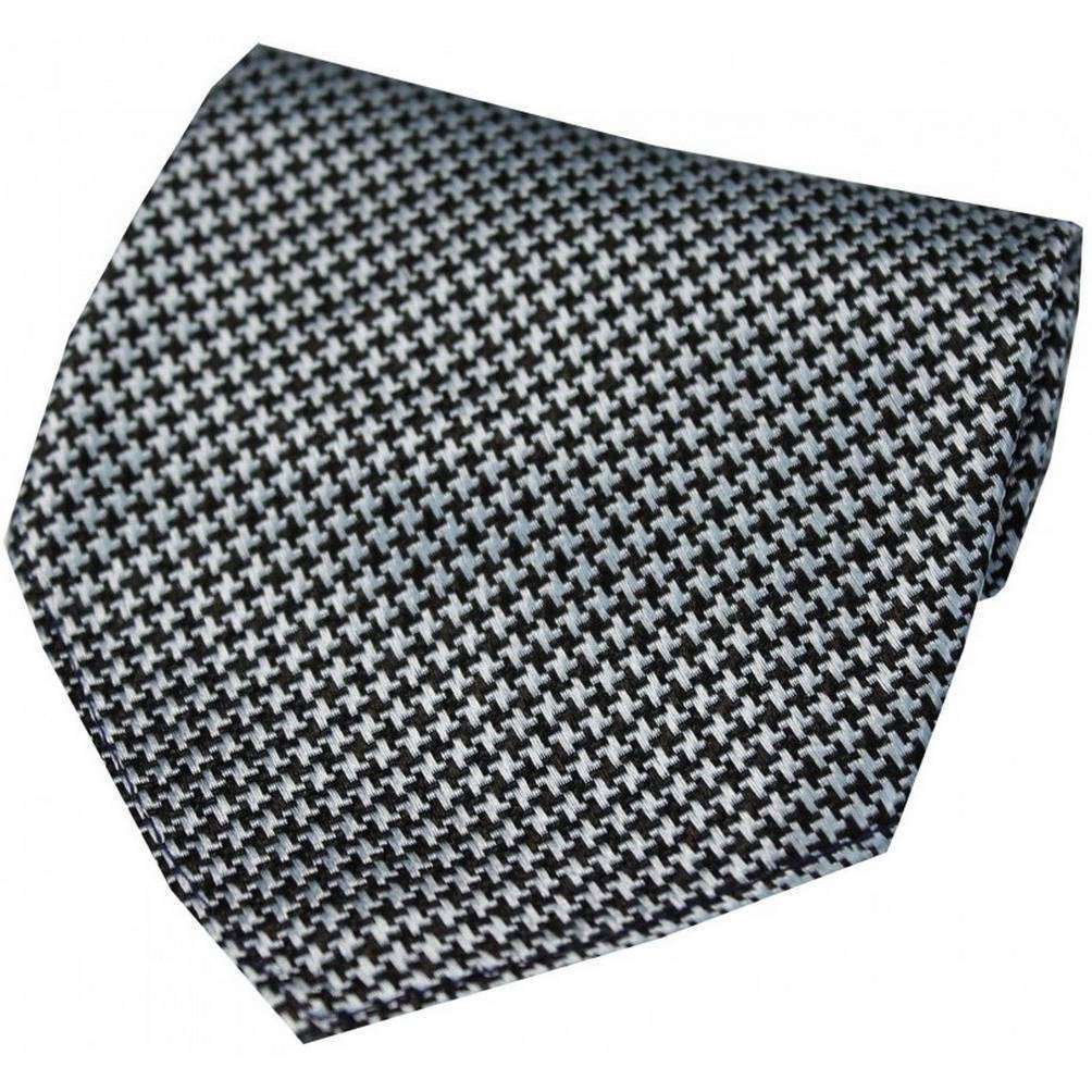 David Van Hagen Dog Tooth Silk Handkerchief - Black/Grey