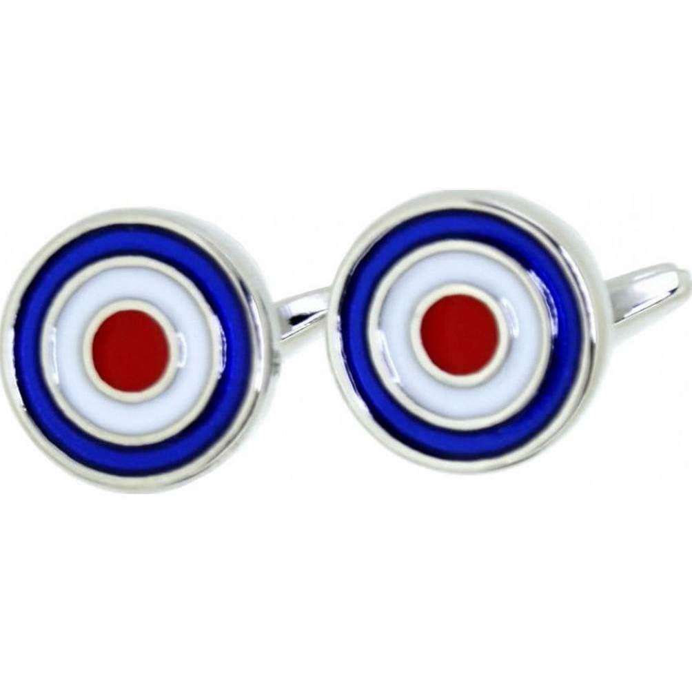 David Van Hagen Enamel RAF Roundels Cufflinks - Blue/Red/White