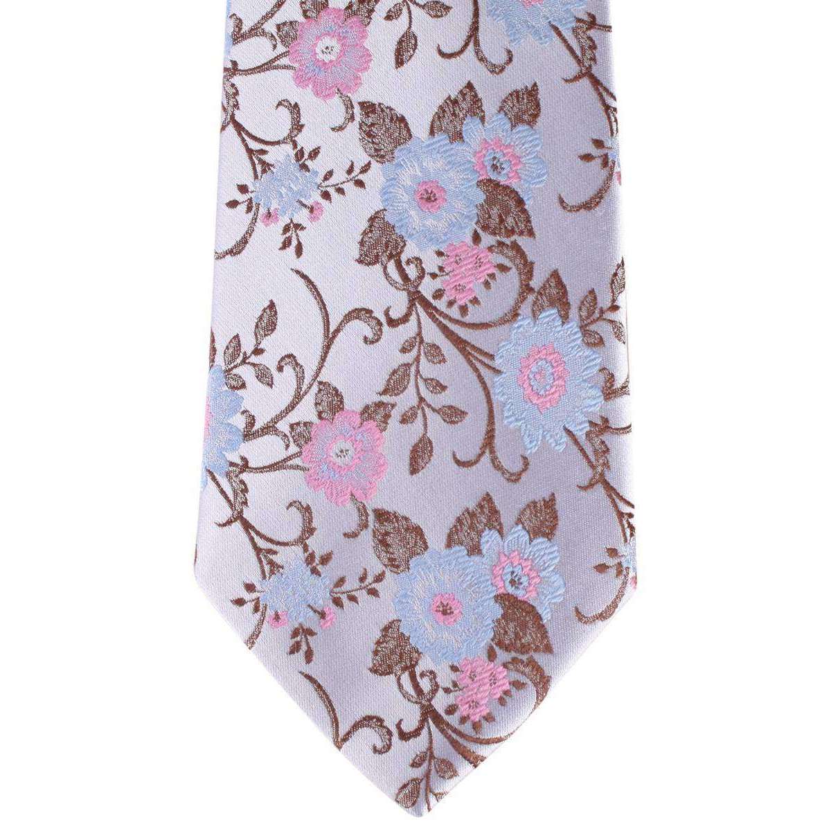 David Van Hagen Floral Tie - Pale Lilac