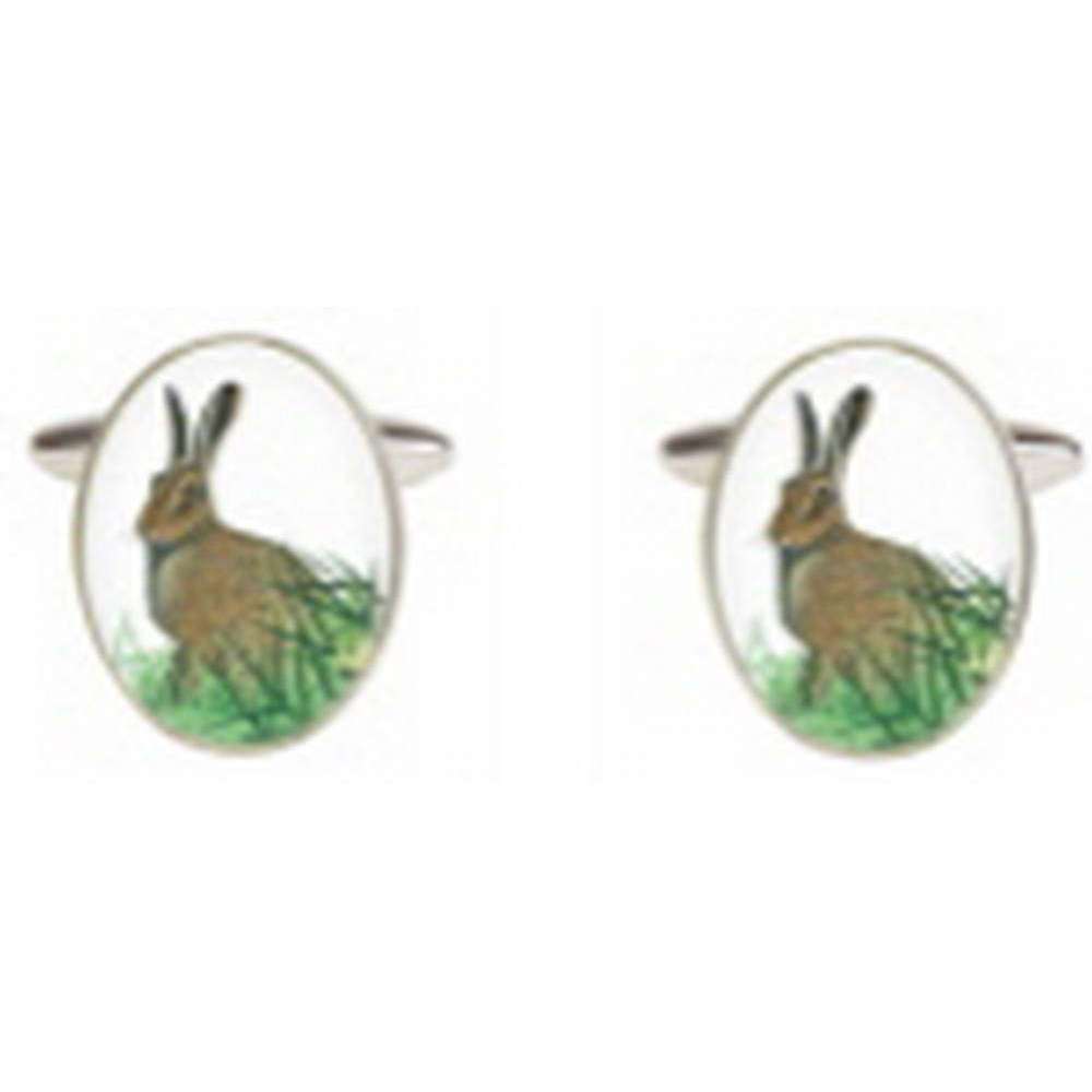 David Van Hagen Hare Image Cufflinks - Silver