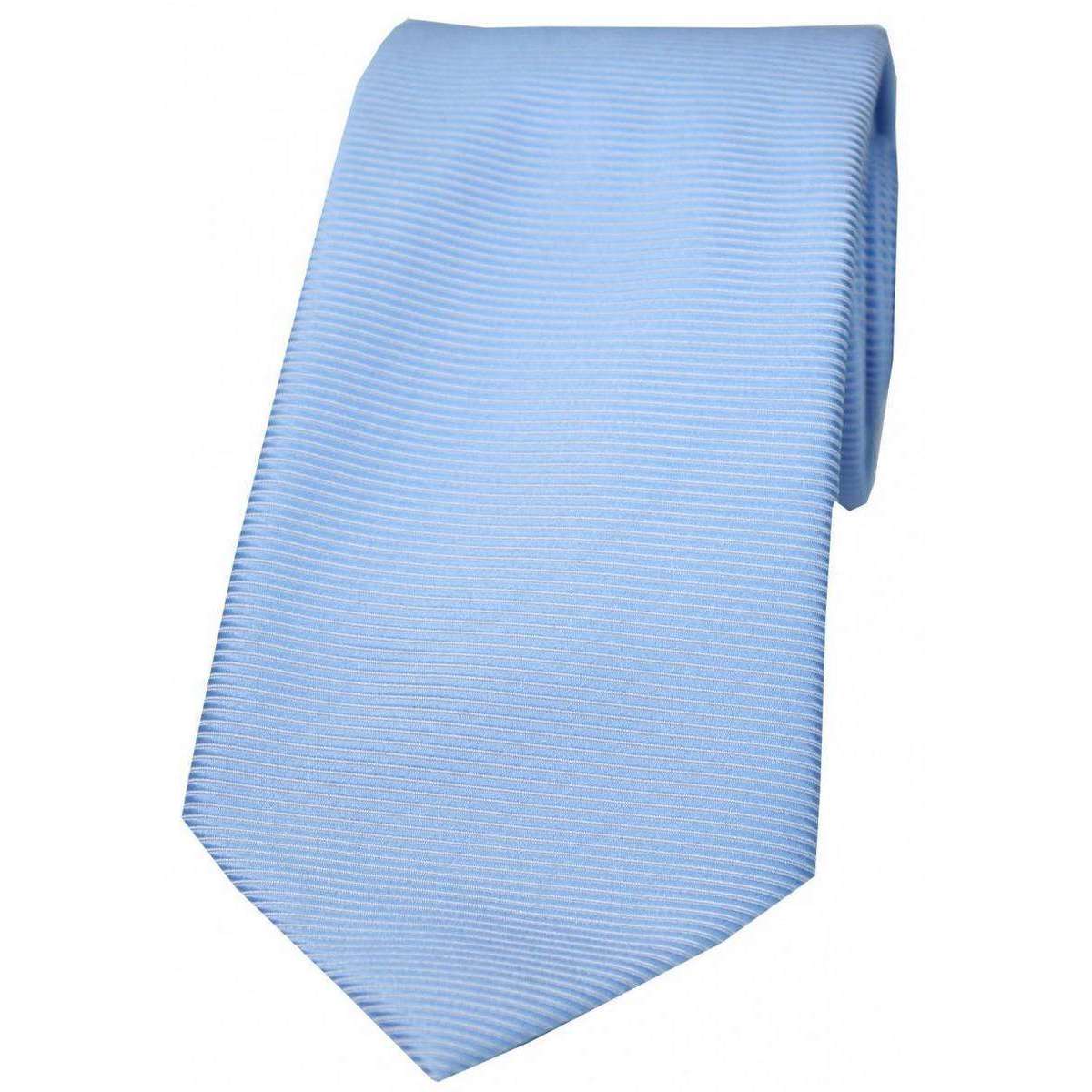David Van Hagen Horizontal Ribbed Polyester Tie - Sky Blue