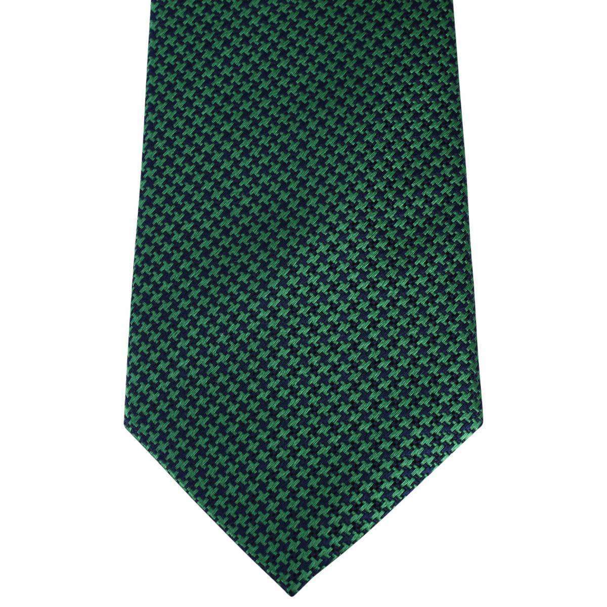 David Van Hagen Houndstooth Tie - Green/Navy