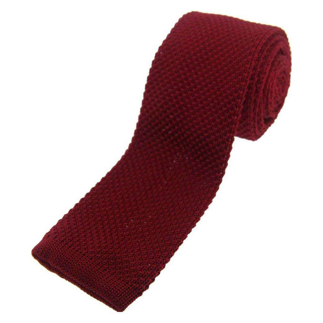 David Van Hagen Knitted Tie - Burgundy