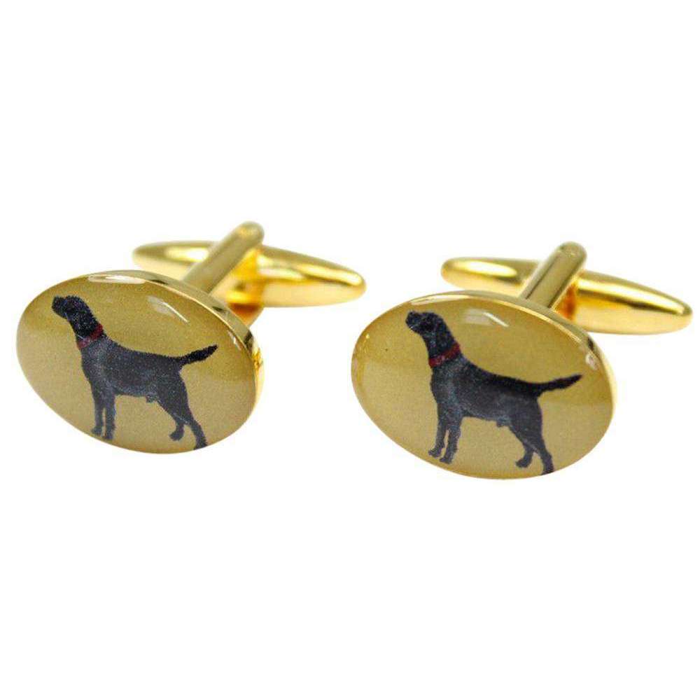 David Van Hagen Labrador Country Cufflinks - Gold