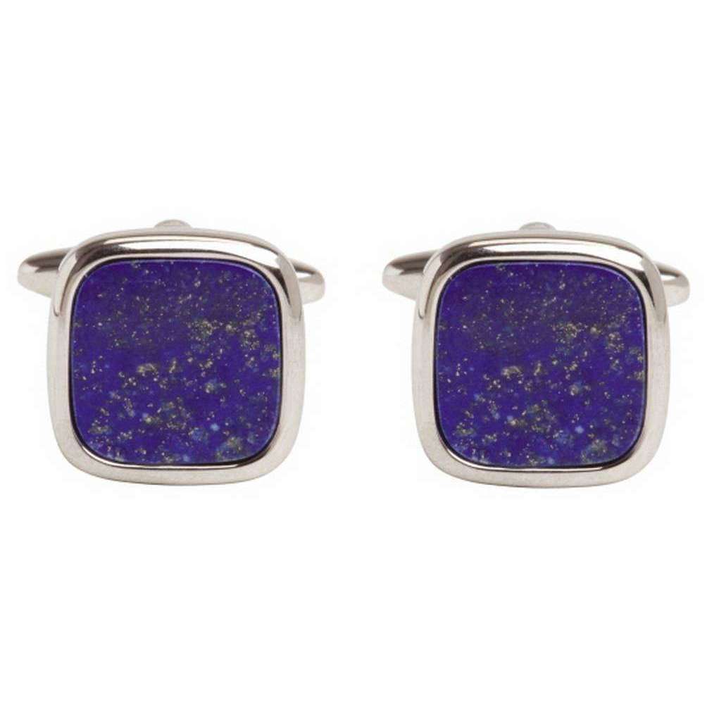 David Van Hagen Lapis Lazuli Square Cufflinks - Blue/Silver