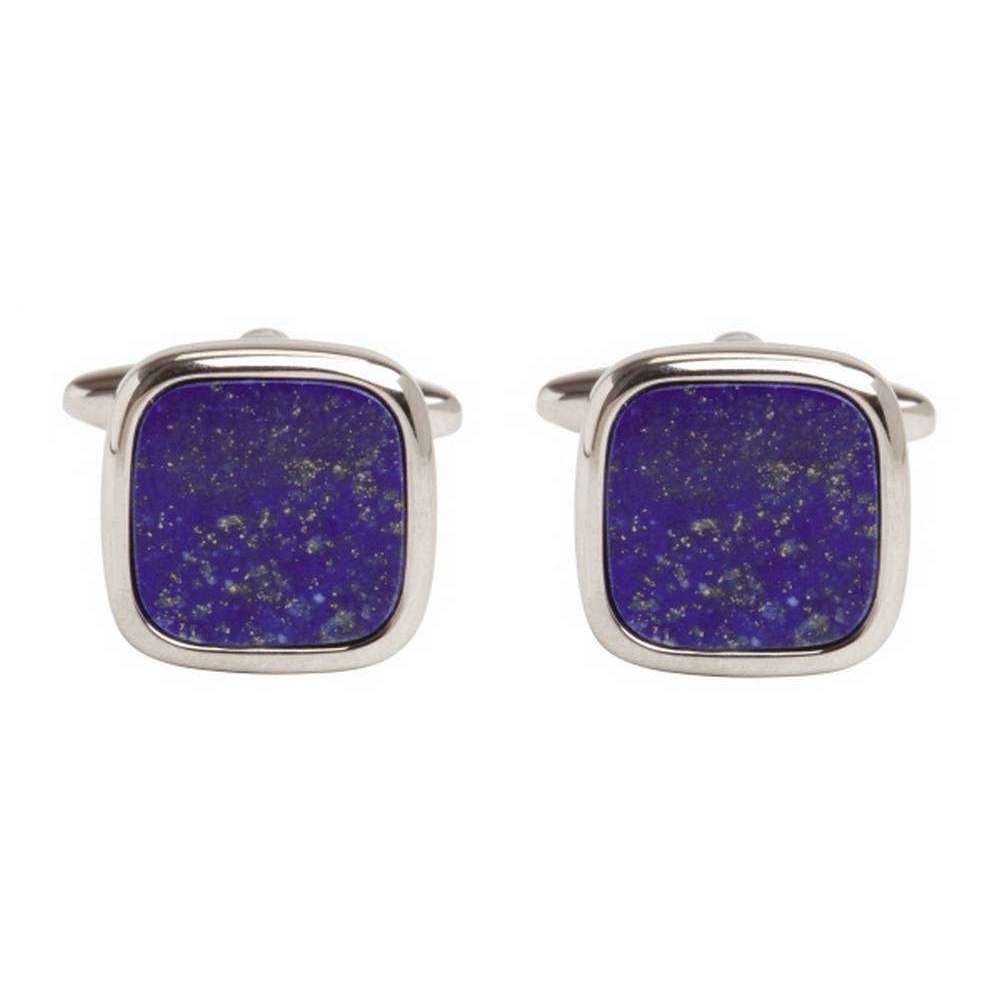 David Van Hagen Lapis Lazuli Square Cufflinks - Silver