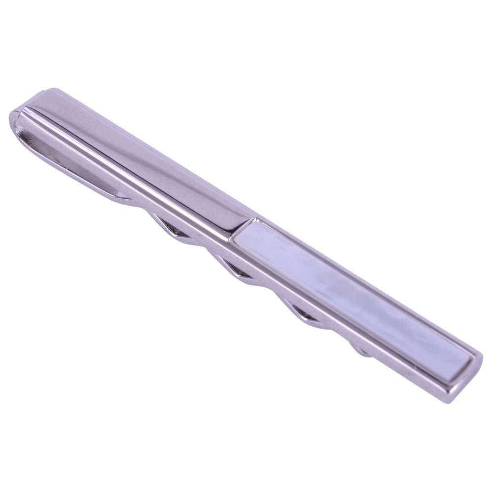 David Van Hagen Mother of Pearl Tie Slide - Silver