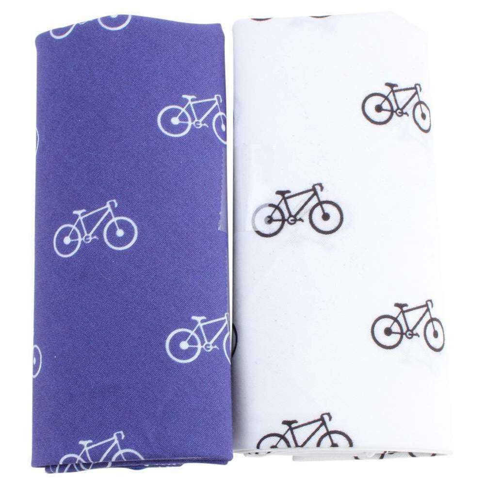 David Van Hagen Novelty Bicycle Handkerchief Set - White/Blue