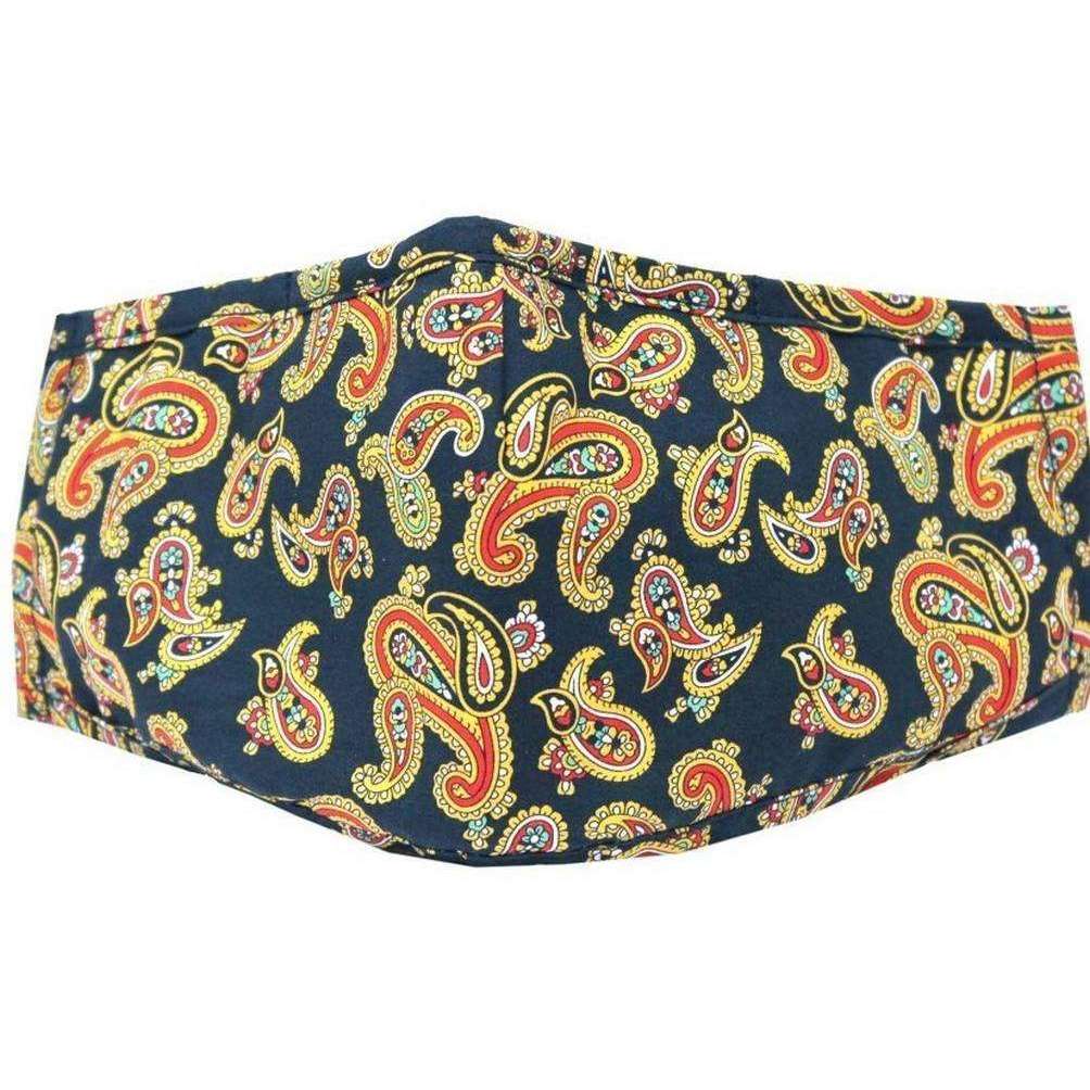 David Van Hagen Paisley Reusable Face Mask - Navy