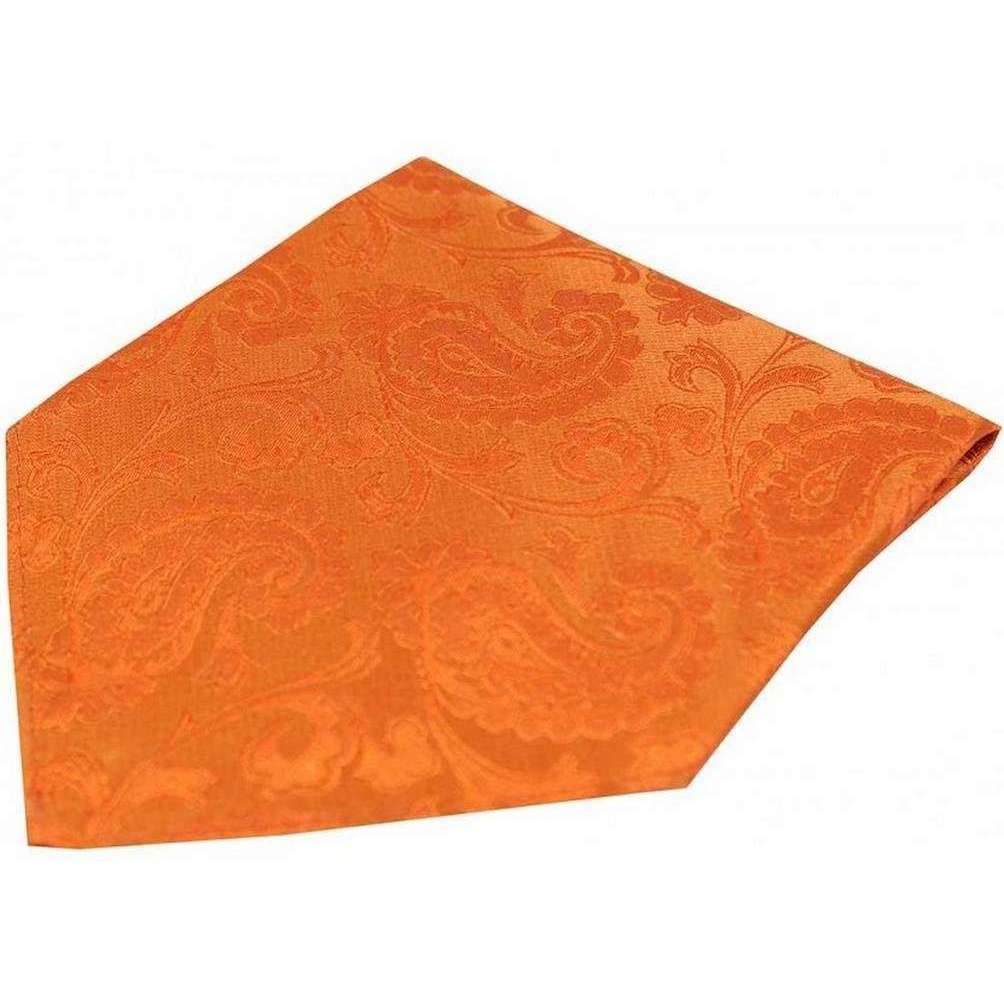 david van hagen paisley silk pocket square - orange