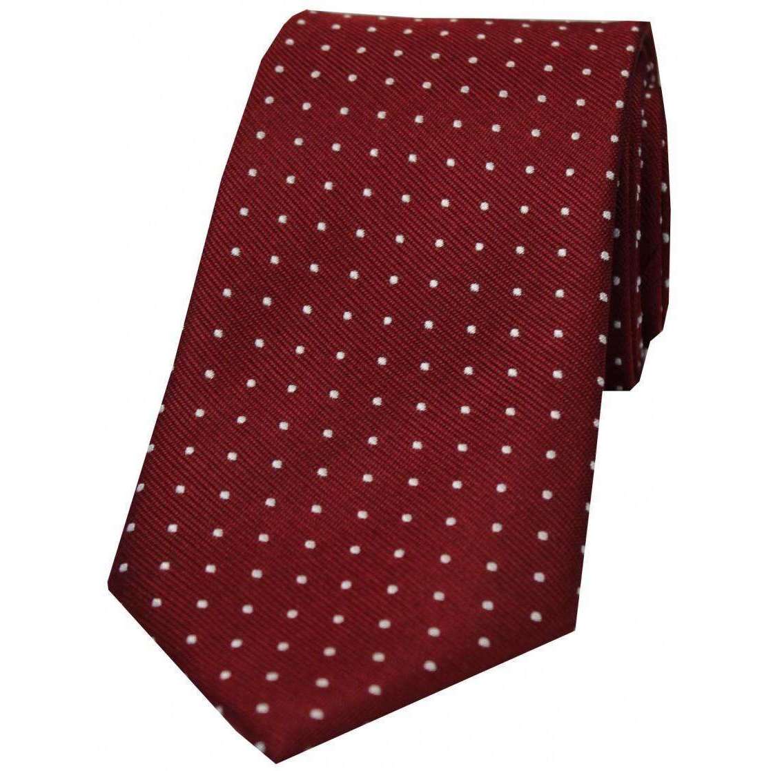 David Van Hagen Pin Dot Silk Tie - Wine/White