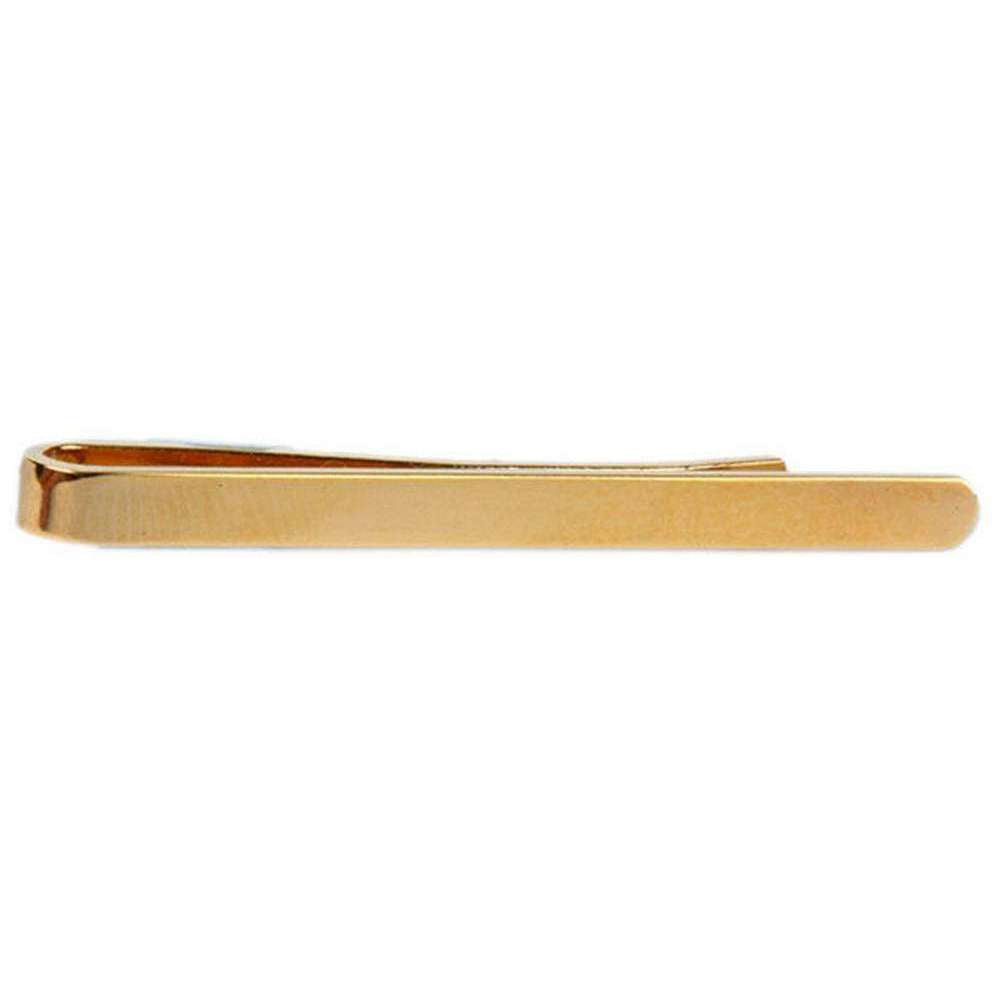 David Van Hagen Plain Polished Tie Slide - Gold