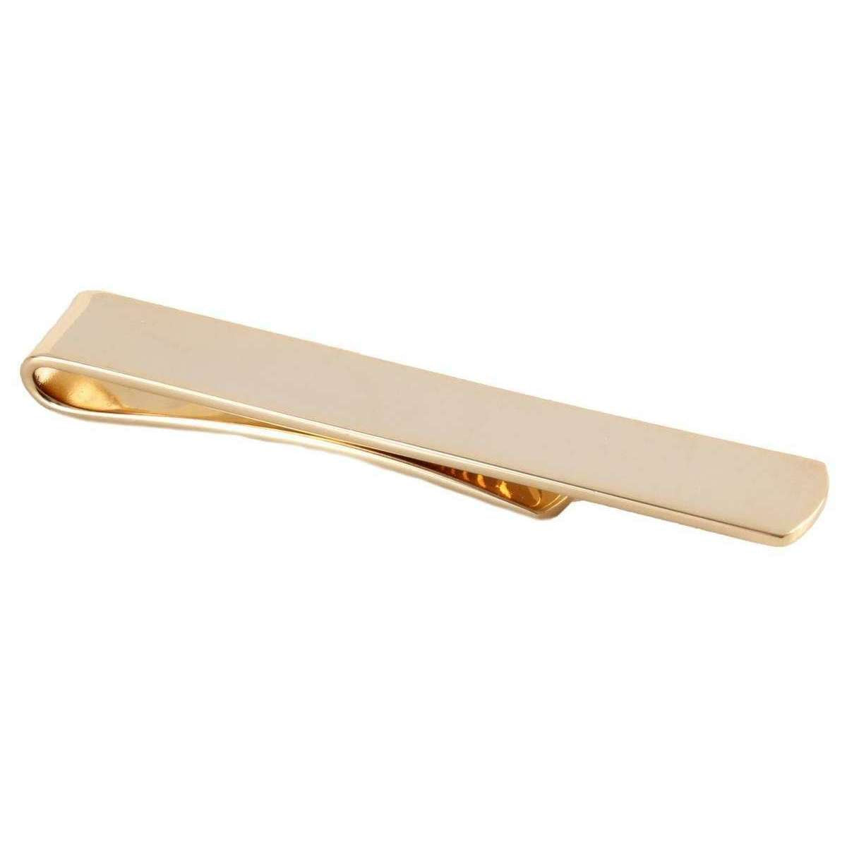 David Van Hagen Plain Skinny Tie Slide - Gold