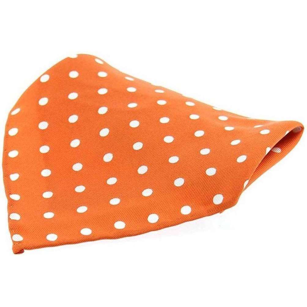 david van hagen polka dot silk pocket square - orange/white