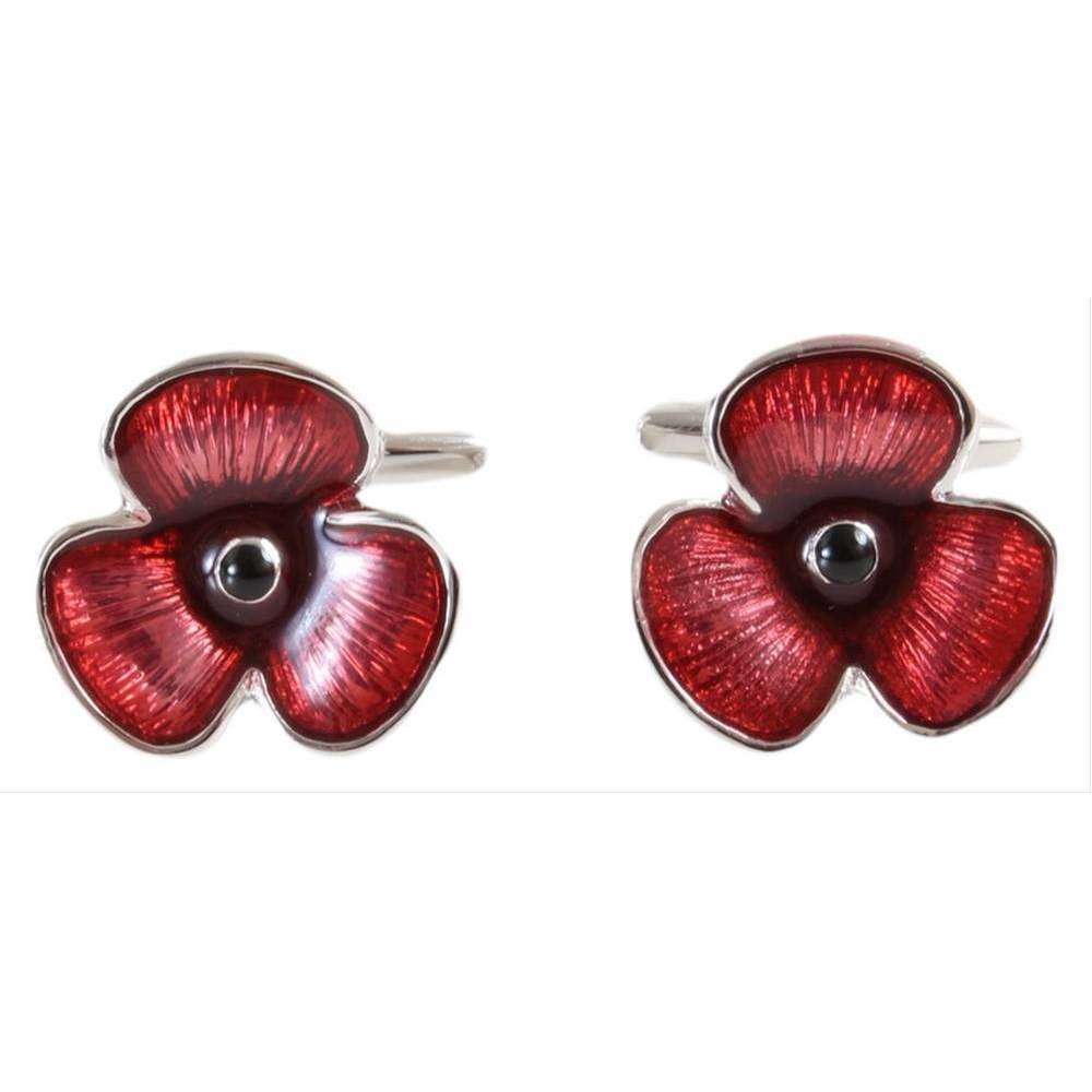 David Van Hagen Poppy Cufflinks - Red