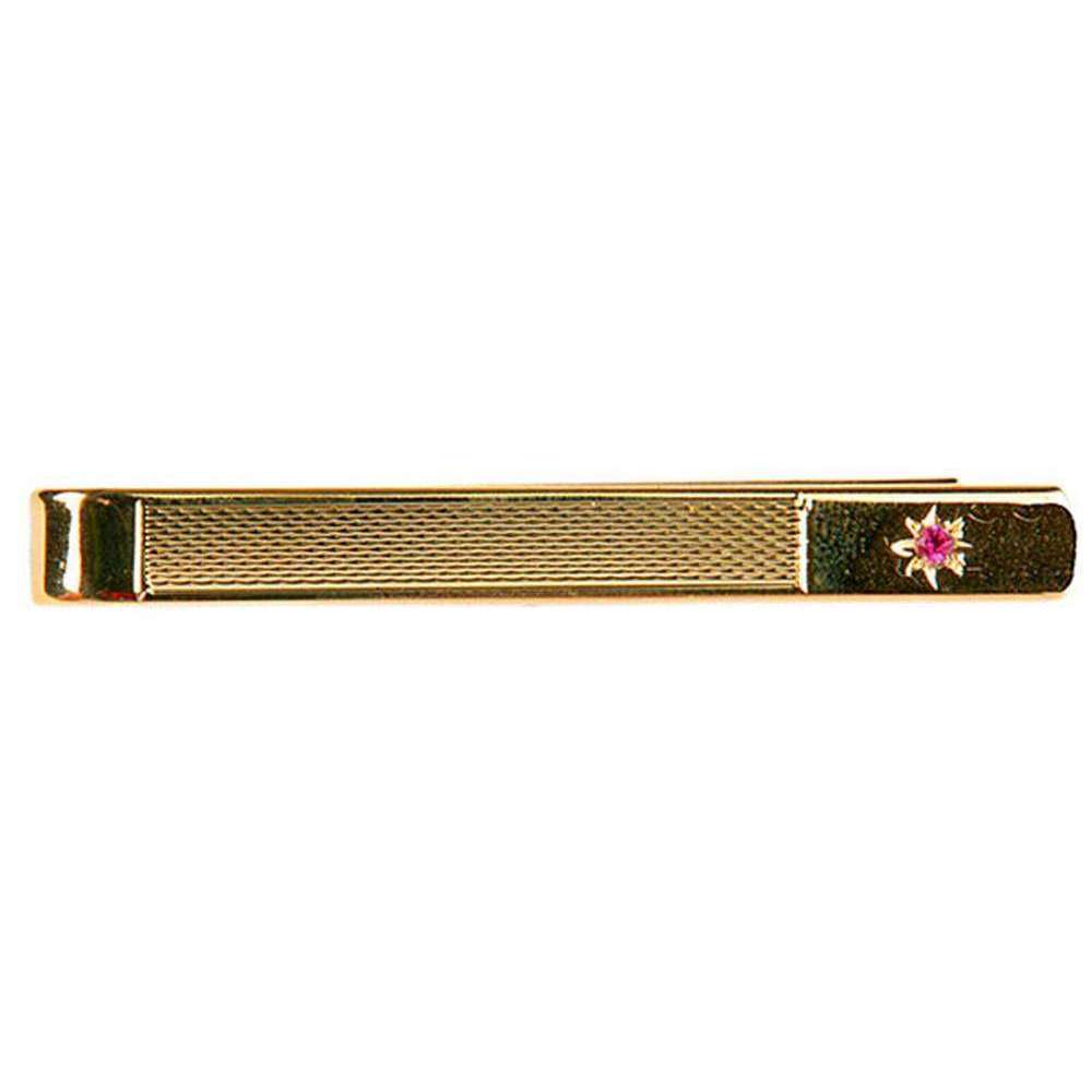 David Van Hagen Ruby Star Tie Slide - Gold