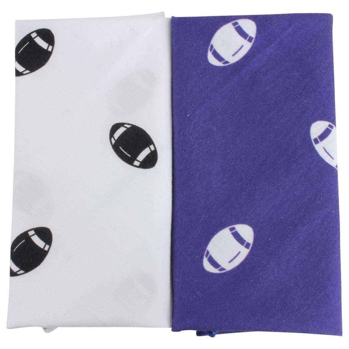 David Van Hagen Rugby Ball Handkerchief Set - Blue/White