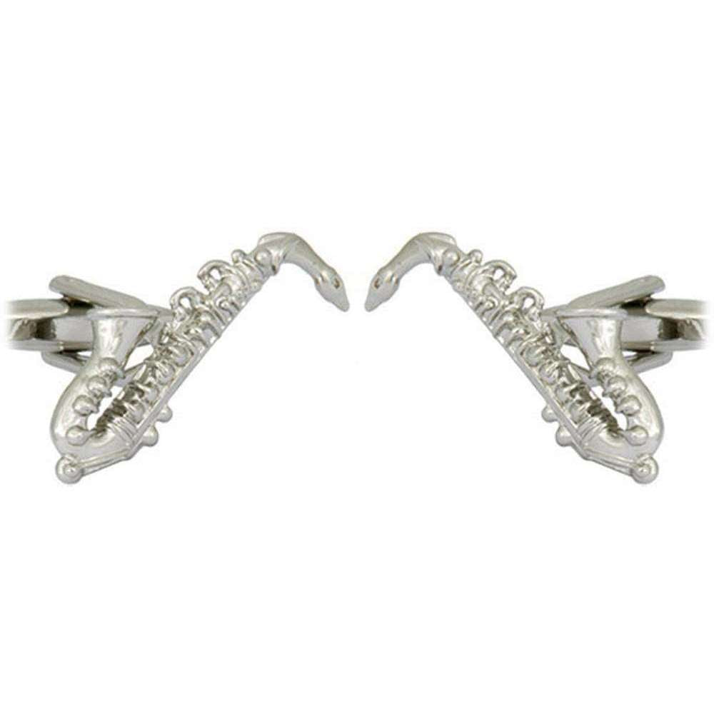 David Van Hagen Saxophone Cufflinks - Silver