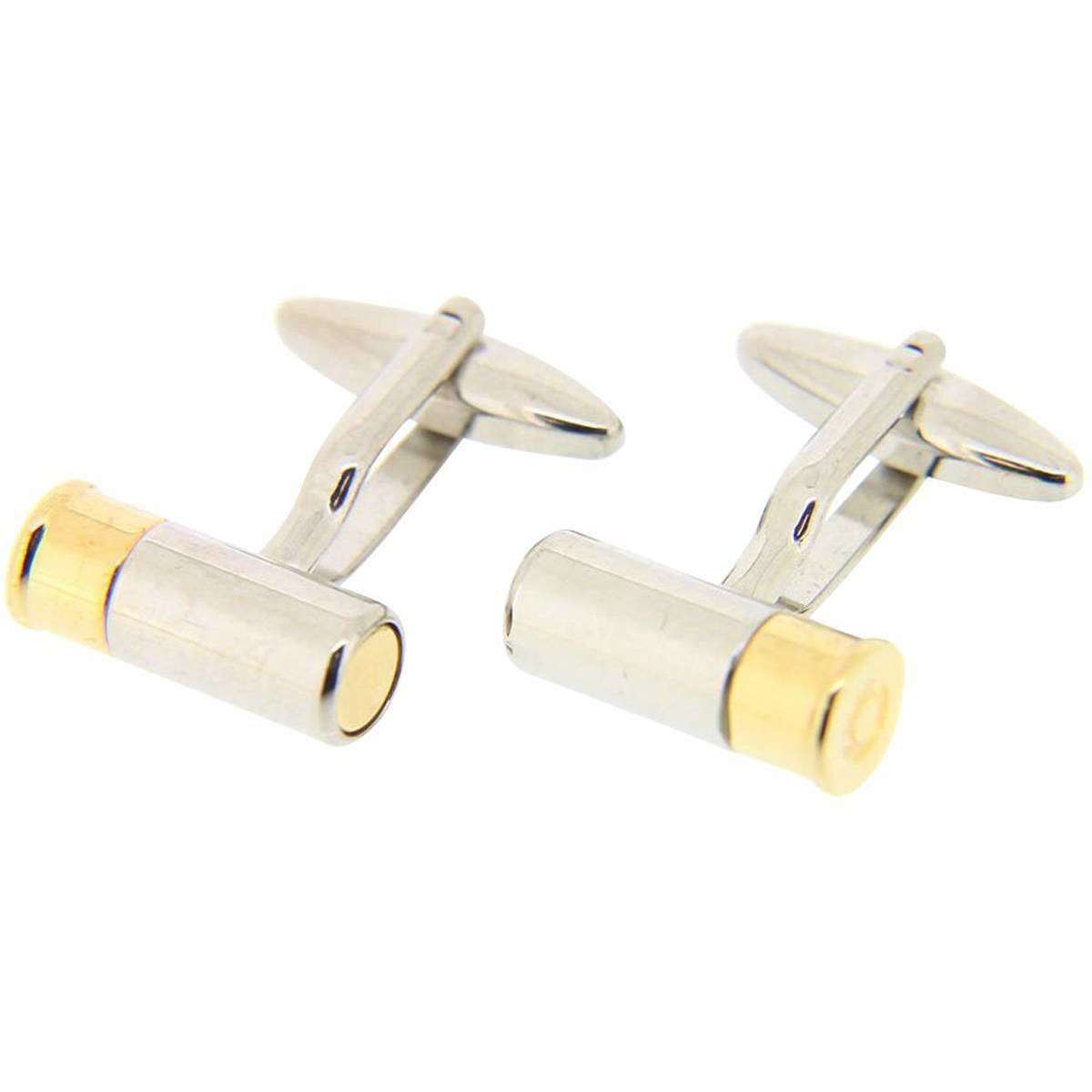 David Van Hagen Shotgun Cartridge Country Cufflinks - Silver/Gold