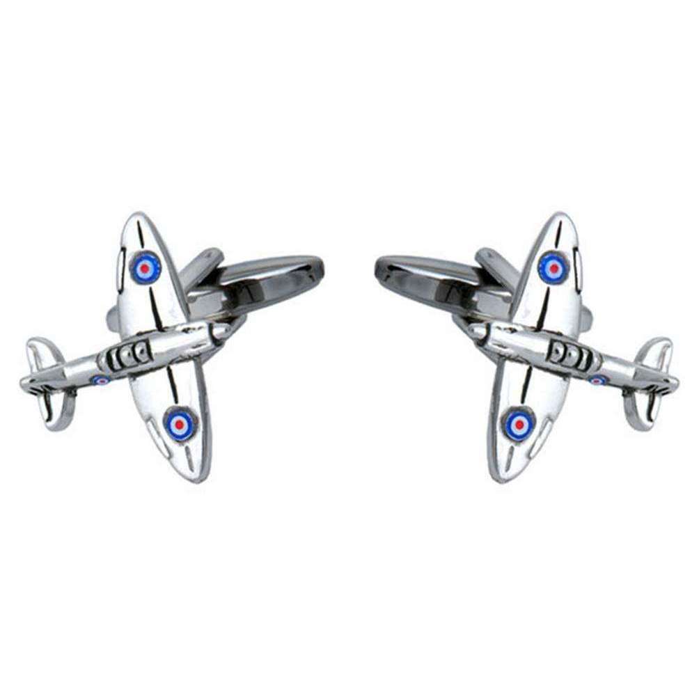 David Van Hagen Spitfire Cufflinks - Silver