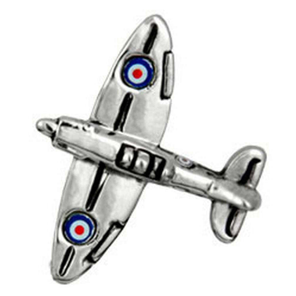 David Van Hagen Spitfire Fighter Rhodium Tie Tac - Silver