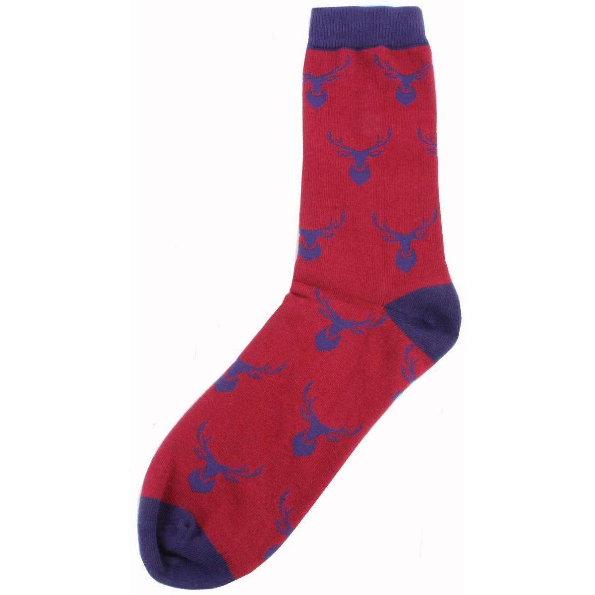 David Van Hagen Stag Socks - Red/Blue