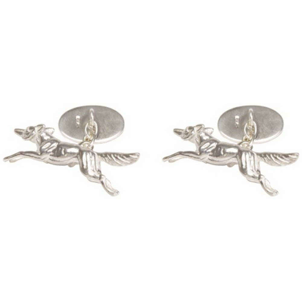 David Van Hagen Sterling Silver Fox Cufflinks